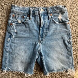 Madewell Light Blue Distressed Jean Shorts